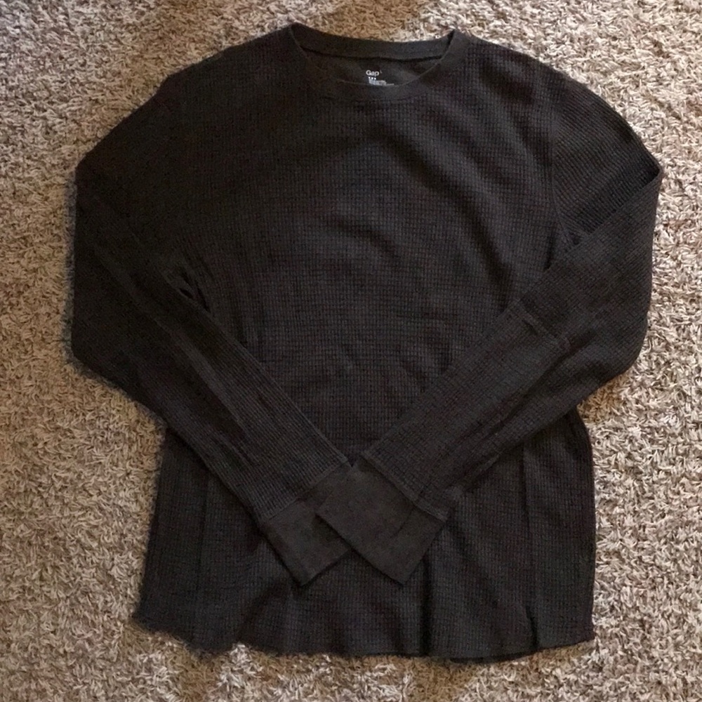 Men’s brown long - sleeve waffle shirt